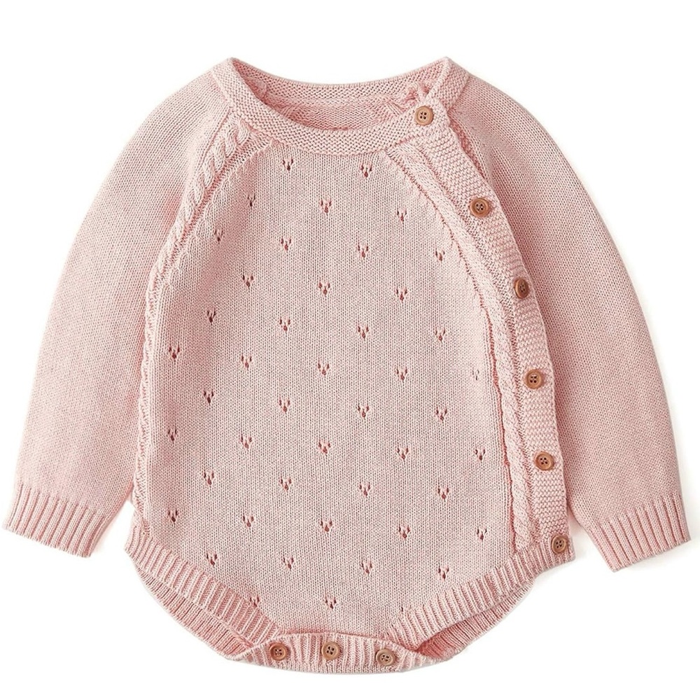 Baby girl knitted romper